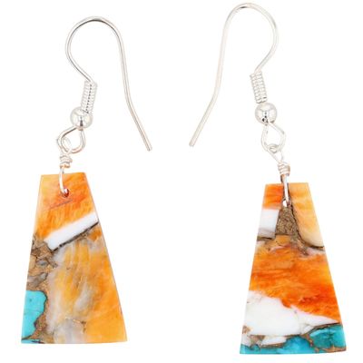 Jameson Pete Navajo Sterling Dahlia Slab Earrings