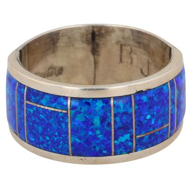 Bernard Cachini Zuni Sterling Opal Inlay Ring Sz 6.75