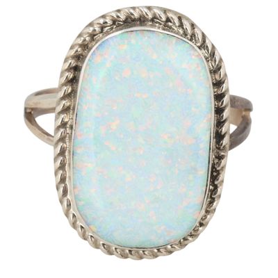 Victor Thompson Navajo Sterling Opal Ring Sz 6