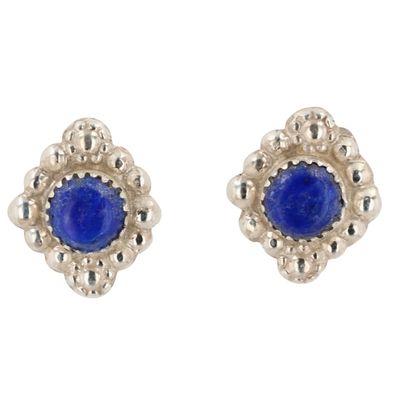 Arlen Quetawki Zuni Sterling Lapis Lazuli Earrings