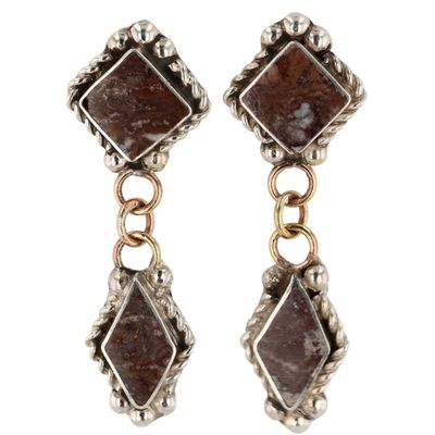 Raquel Booqua Zuni Sterling Wild Horse Magnesite Earrings