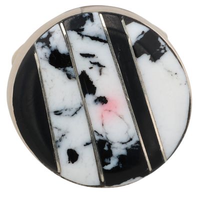 Brandon Etcity Navajo Sterling White Buffalo Ring Sz 7