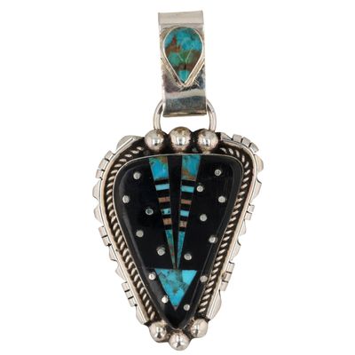 Ray Jack Navajo Sterling Multi-Stone Inlay Pendant