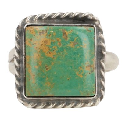 Donovan Nez Navajo Sterling Kingman Turquoise Adjustable Ring