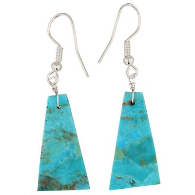 Jameson Pete Navajo Sterling Turquoise Slab Earrings