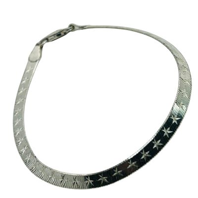 Sale Photo Thumbnail #230: Signed Italy Sterling Flat Snake Chain Bracelet
