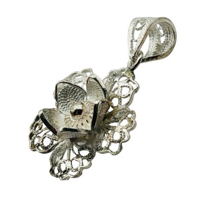 Sale Photo Thumbnail #262: Sterling Filigree Flower Pendant