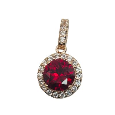 Sale Photo Thumbnail #202: Signed Sterling 18k GP Spinel Ruby Pendant