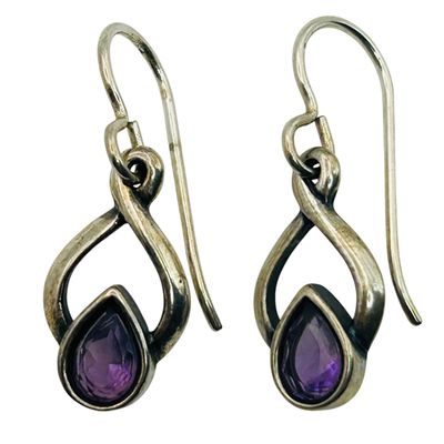 Sale Photo Thumbnail #267: Signed Sterling Amethyst Infinity Earrings