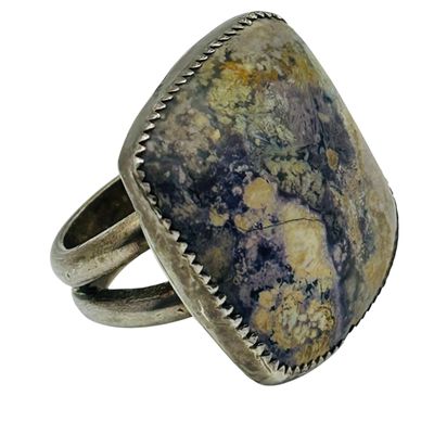 Sale Photo Thumbnail #73: Sterling Tiffany Stone Ring Sz 6
