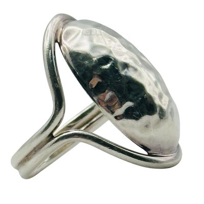 Sale Photo Thumbnail #326: Signed Mexico Sterling Hammered Ring Sz 7