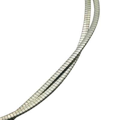 Sale Photo Thumbnail #178: Signed Italy Sterling Flat Snake Chain Necklace