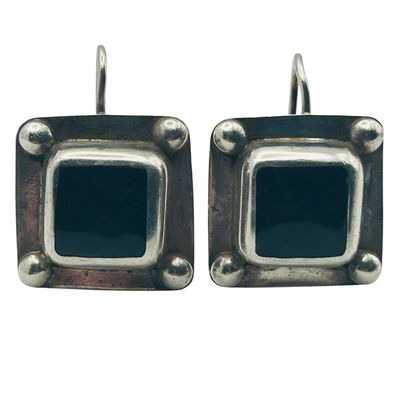 Sale Photo Thumbnail #124: Signed Taxco Mexico Sterling Inlay Earrings