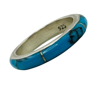 Sale Photo Thumbnail #366: Sterling Turquoise Band Sz 9