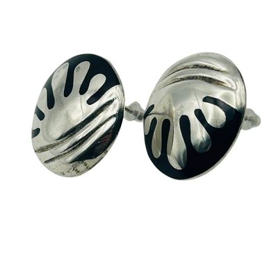Sale Photo Thumbnail #115: ATI Mexico Vintage Sterling Inlay Earrings