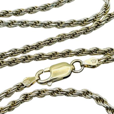Sale Photo Thumbnail #16: Signed Italy Sterling Rope Chain Necklace
