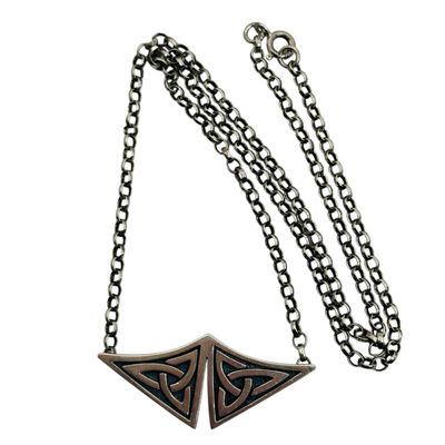 Sale Photo Thumbnail #454: Signed Sterling Celtic Knot Belcher Chain Necklace