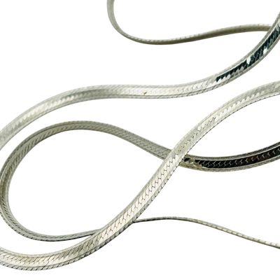 Sale Photo Thumbnail #53: Milor Italy Sterling Flat Snake Chain Necklace