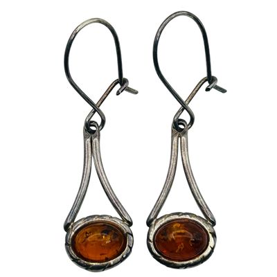Sale Photo Thumbnail #179: Sterling Amber Earrings