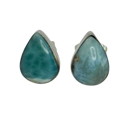 Sale Photo Thumbnail #492: Sterling Larimar Tear Drop Earrings