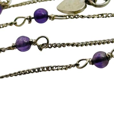 Sale Photo Thumbnail #474: Signed Sterling Amethyst Bracelet
