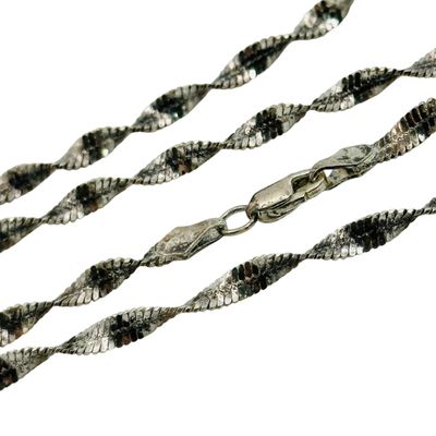 Sale Photo Thumbnail #356: Signed Italy Sterling Twisted Snake Chain Necklace