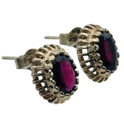 Sale Photo Thumbnail #440: Sterling Garnet Earrings