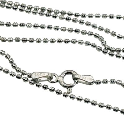 Sale Photo Thumbnail #62: Italy Sterling Bead Chain Necklace