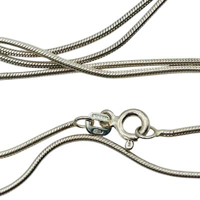 Sale Photo Thumbnail #92: Italy Sterling Long Round Snake Chain Necklace