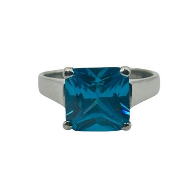 Sale Photo Thumbnail #392: Sterling Topaz Ring Sz 7.5