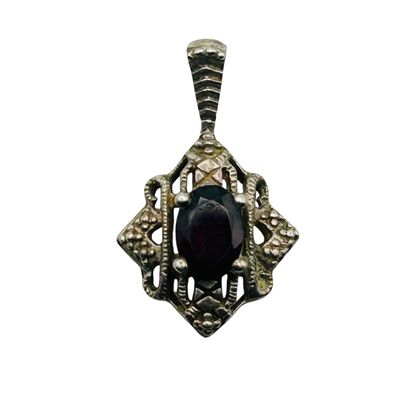 Sale Photo Thumbnail #165: Avon Sterling Garnet Pendant