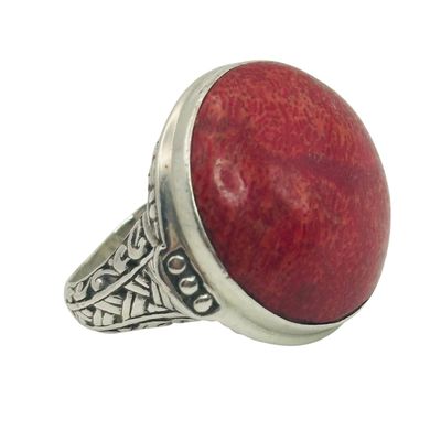 Sale Photo Thumbnail #399: Signed Sterling Carnelian Ring Sz 7