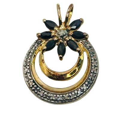 Sale Photo Thumbnail #497: Ross Simons Sterling Multi Stone Flower Pendant