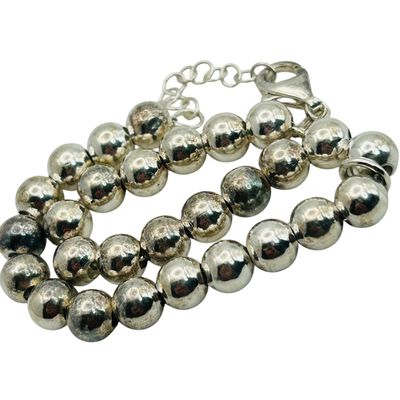 Sale Photo Thumbnail #86: Signed Italy Sterling Cable Chain Bead Bracelet