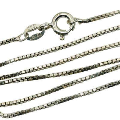 Sale Photo Thumbnail #281: Signed Italy Sterling Box Chain Necklace