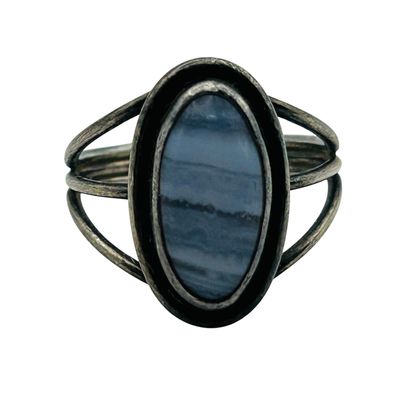Sale Photo Thumbnail #38: Sterling Lace Agate Ring Sz 6
