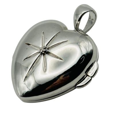 Sale Photo Thumbnail #469: Signed Sterling Diamond Star Of David Locket