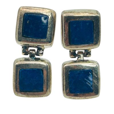 Sale Photo Thumbnail #129: 950 Silver Lapis Lazuli Earrings
