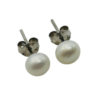 Sale Photo Thumbnail #430: Sterling Pearl Earrings