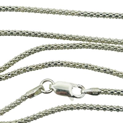 Sale Photo Thumbnail #213: Signed Italy Sterling Popcorn Chain Necklace