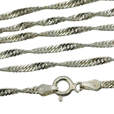 Sale Photo Thumbnail #354: Signed Italy Sterling Twisted Curb Chain Necklace