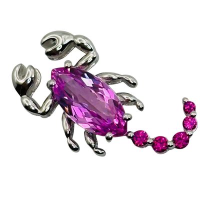 Sale Photo Thumbnail #410: Sterling Pink Sapphire Topaz Tail Scorpion