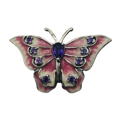 Sale Photo Thumbnail #20: Sterling Amethyst Inlay Butterfly Pendant