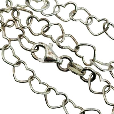 Sale Photo Thumbnail #409: Signed Italy Sterling Heart Chain Bracelet