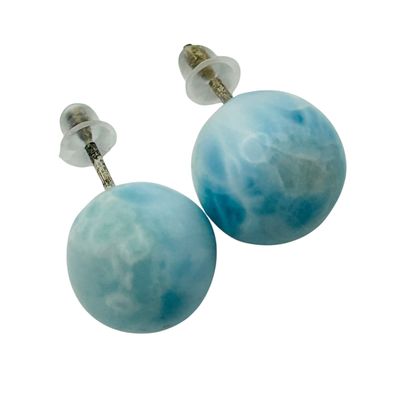 Sale Photo Thumbnail #278: Sterling Larimar Round Earrings