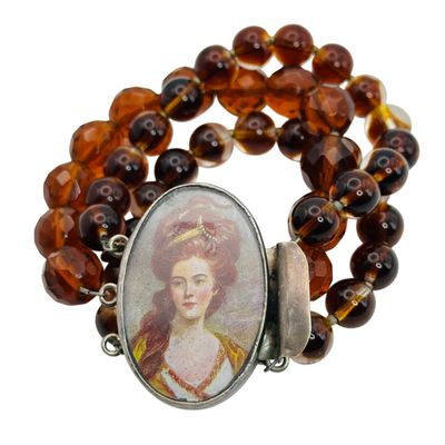 Sale Photo Thumbnail #367: Sterling Mimi Bead Miniature Portrait Bracelet