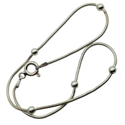 Sale Photo Thumbnail #80: Signed Italy Sterling Round Snake Chain Bracelet
