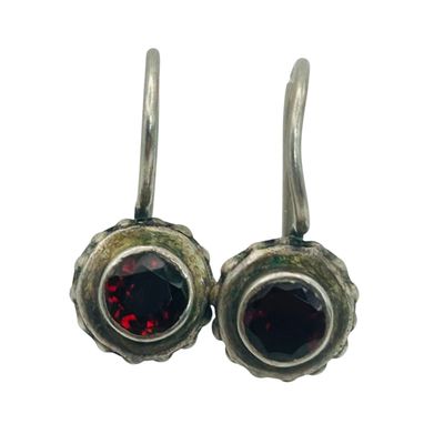 Sale Photo Thumbnail #211: Sterling Garnet Earrings