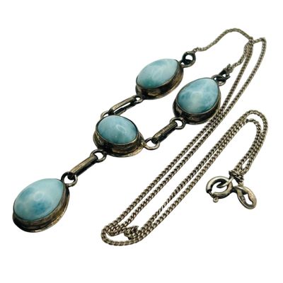 Sale Photo Thumbnail #283: Jambasa Sterling Larimar Curb Chain Necklace