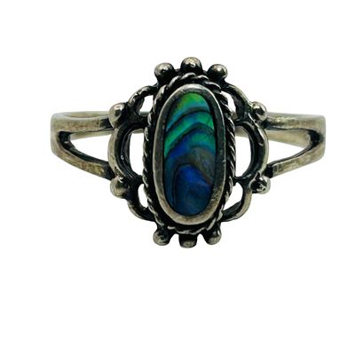 Sale Photo Thumbnail #227: Sterling Abalone Ring Sz 9.5